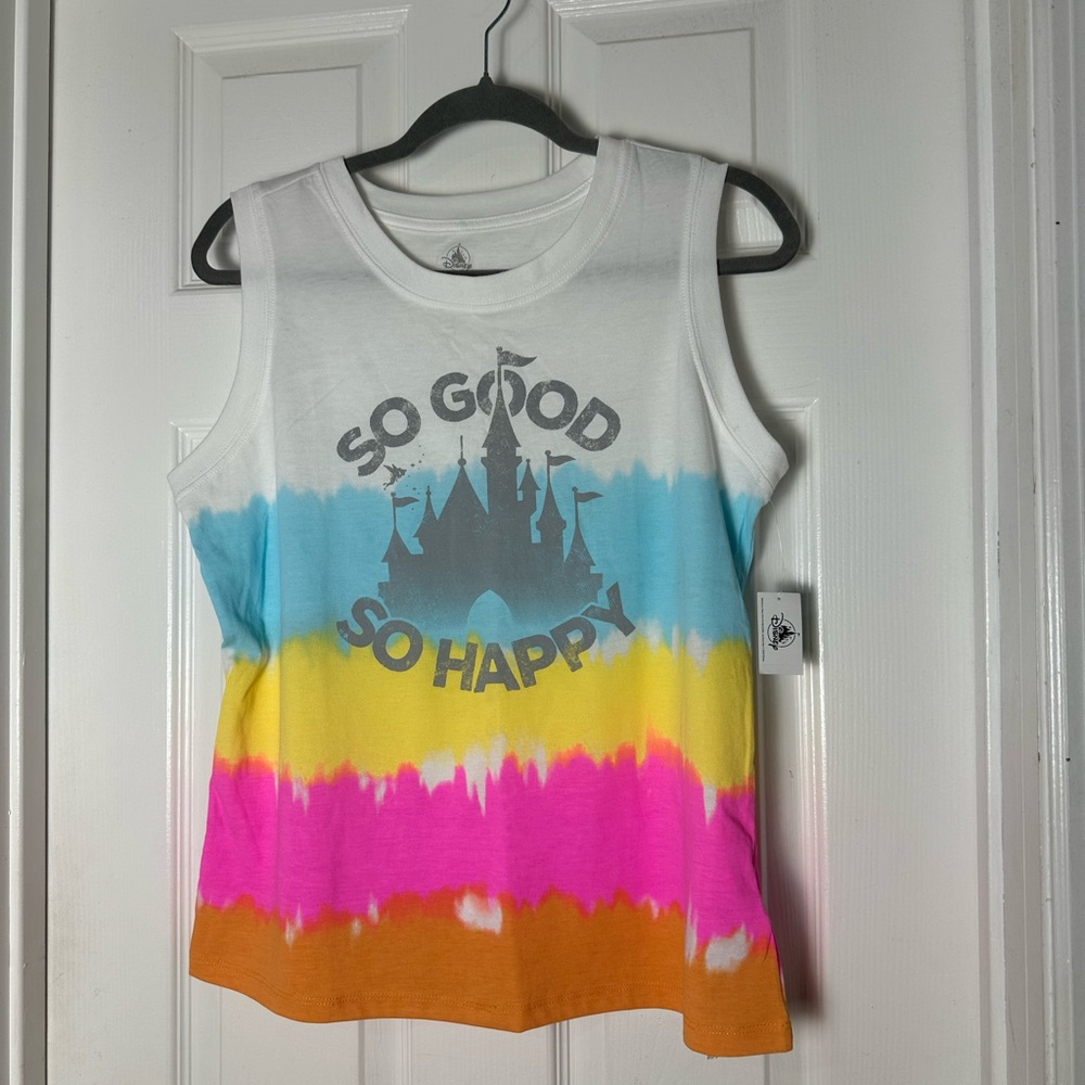Disney Colorful Tie Dye Castle Tank Top Size Medium